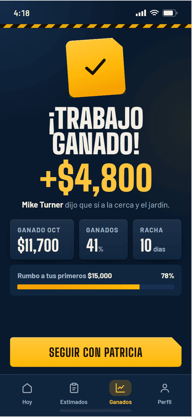 Vista previa del diseño: Cada trabajo ganado, sumado